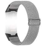 Slitstarkt Nylonarmband för Fitbit Charge 5/6 - Aktivitetsarmband Ljusgrå