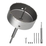 Scie Cloche Beton 160mm Carotteuse à Sec Scie Trépan Béton Carotteuse Trépan Beton Scie à Cloche Trépan avec 220mm Adaptateur SDS Plus 3 de Centrage,Trépan Couronne pour Ciment Brique.[W818]