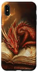 iPhone XS Max Aesthetic Gothic Red Dragon Reading Book Painting Bookish Case