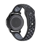 Samsung Gear S3 Kaksisävyinen Silikooni Vaihto ranneke - Musta/ Tumman harmaa Monivärinen