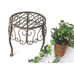 Dandibo - Tabouret à fleurs Métal Marron Rond 25 cm Porte-fleurs 140129 s Table d'appoint Porte-plantes Petit modèle