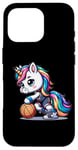 Coque pour iPhone 16 Pro Licorne mignonne de joueur de basket-ball