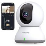 blurams Pet Camera 2K, Indoor Camera, Dog Camera, 360° Home Security Camera, WiFi Baby Monitor, Night Vision, Motion Tracking, 2-Way Talk, Cloud&SD, APP Control, Works with Alexa(2.4GHz Only)