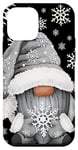 Coque pour iPhone 12 mini Cool Grey Goth Gnome With Cute Snowflake Pattern For Winter