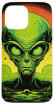 Coque pour iPhone 13 Pro Max Tête d'extraterrestre verte mignonne visage OVNI || Alien