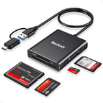 Lecteur De Carte Sd/Micro Sd, 4 En 1 Usb C & Usb 3.0 Double Connecteur Lecteur De Carte Mémoire Otg 5Gbps Adaptateur Carte Sd/Micro Sd Accès Simultané À 4 Cartes Sd/Tf/Cf/Ms Pour Windows, Os