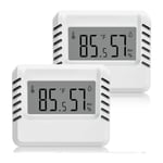 Thermomètre Hygromètre Numérique, 2pcs Mini Thermomètre Intérieur, Grand écran lcd, Portables, Enregistrement Min/Max, pour Maison Terrarium Chambre