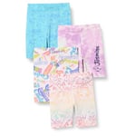 Amazon Essentials Disney | Marvel | Star Wars | Frozen | Princess Girls' Bike Shorts (Previously Spotted Zebra), Pack of 4, Princess/Scribble, 4 Years