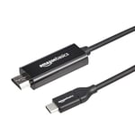 Amazon Basics USB-C (Source) to HDMI (Display) Cable Adapter (Thunderbolt 3 Compatible) 4K@30Hz, 6-Foot, Black