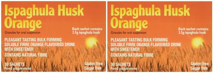 2 X Ispaghula Husk Orange Drink 30 Sachets