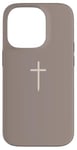 Coque pour iPhone 14 Pro Simple Cross Christian Earthy Boho Minimaliste Beige Taupe