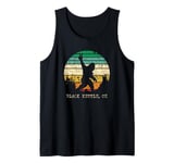 Black Kettle OK Sasquatch Peace Sign Bigfoot Design Tank Top