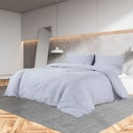 Vidaxl - Ensemble de housse de couette Gris 135x200 cm Microfibre légère - The Living Store - Gris