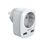 TESSAN Adaptateur Prise Australie, Adaptateur Australie avec 2 USB A, Adaptateur Argentine, Adaptateur Prise France vers Australie Nouvelle Zelande Argentine Chine, Adaptateur Voyage Type I