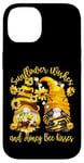 Coque pour iPhone 14 Sunflower Wishes And Honey Bee Kisses With Cute Summer Gnome