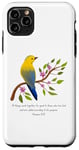 Coque pour iPhone 11 Pro Max Romans 8:28 All Things Verse de la Bible avec motif fleur et oiseau