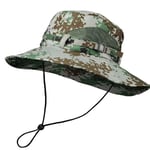 TOUTACOO, Chapeau de Soleil Camouflage à Large Bord, Homme, Femme, Anti-UV, réglable, Pliable, Chapeau de Brousse, Jungle, Safari, Motif Militaire (03-Camouflage Pixels Vert/Marron)