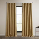 HPD Half Price Drapes Rideaux occultants en Faux Lin – 274 cm de Long – Rideaux en Lin de Luxe pour Chambre à Coucher et Salon (1 Panneau), 127 x 274 cm (l x L), Caramel