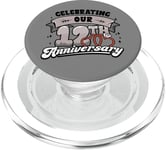 12th Wedding Anniversary Celebrating 12 Years Matching Gift PopSockets PopGrip for MagSafe