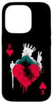 iPhone 14 Pro Peace Love Poker - Vintage King Of Hearts Card Game Lover Case