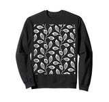 Climbing Vine Leaves White Cut Out Sweatshirt