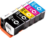 202 XL Compatible avec Cartouches d'encre Epson 202 XL 202XL pour Cartouche epson XP 6100 Expression Premium XP-6100 XP-6105 XP-6000 XP-6005 XP-6001 (Noir, Cyan, Magenta, Jaune, Noir Photo)