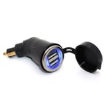 3.3A Dual USB Charger Hella DIN Motorcycle Power Adapter GPS SatNav  Car Supply