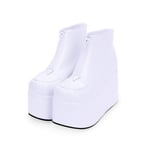 LIGEIAOGIAO Bottines à Bout Rond ultrafines Bottes Taille 35-46-BLANC_45