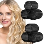 Cisolen 6Pcs Jumbo Hair Rollers, 60 mm Hair Curlers Rollers Heatless Self Grip Velcro Curlers for Short And Long Hair Salon Hairdressing Curler for Curling And Styling Hair Self Holding DIY Roller