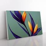 The Bird Of Paradise Flower Vol.5 Canvas Wall Art Print Ready to Hang, Framed Picture for Living Room Bedroom Home Office Décor, 60x40 cm (24x16 Inch)