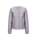 WEIYYY Veste légère en Tissu Mat pour Femme Doudoune Ultra légère pour Femme Coupe-Vent Mince sans col Manteau Chaud et léger, Gris, XXXL