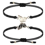 2 Pièces Bracelet d'amitié Papillon, Bracelet Amitié Femme, Bracelets D'amitié avec Papillon, Bracelet Amitié, Meilleur Ami Bracelet, Bracelets Assortis Couple, pour Femme, Couple, Anniversaire (A)