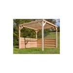 Mon Petit Potager - Pergola Douglas premium 2900x2900cm + 2 panneaux occultants - Pergola en bois naturel non traité - Poteaux 9x9cm