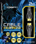 Câble 4K HDMI 3D 1080p 2m lumineux bleu (PS3 PS4)  Officiel Neuf