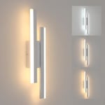 Riserva Applique Murale LED Intérieure, 16W 1800LM Lampe Murale Moderne, 3 Température de Couleur 3000K/4500K/6500K, Acrylique Luminaire Mural pour Chambre, Escalier, Salon (Blanc)