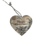 Small Christmas Wooden Heart Hanging Sign