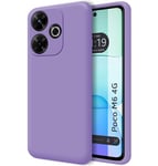 Tumundosmartphone Coque en Silicone Liquide Ultra Douce pour Xiaomi Poco M6 4G Couleur Violette