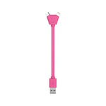 Xoopar - Y cable pocket pink - Câble USB Y - Petit câble USB multi connecteur - Câble double et micro USB - Câble USB 2 en 1 - câble universel rose - 15 cm