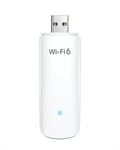 Clé WiFi 6 USB Puissante AX1800 Mbps, Double Bande Adaptateur , Dongle WiFi, 5GHz 1201Mbps + 2.4GHz 574Mbps, Compatible avec Windows 11/10 Seulement, Cle WiFi, 802.11ax, USB 3.0