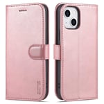 AZNS PU Leather TPU iPhone 14 Telefondeksel - Roségull