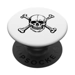 Drapeau pirate crâne audacieux et classique art pirate PopSockets PopGrip Adhésif