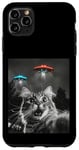 Coque pour iPhone 11 Pro Max Maine Coon Cat Selfie avec Alien OVNI Homme, Femme, Enfant