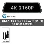 10 Inch 4K Dash Cam 3840*2160P WIFI GPS Car Dvr Mirror Dual Lens Dashcam Drive R