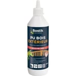 Colle Polyuréthane Bois BOSTIK PU BOIS EXTERIEUR Prise Rapide - Excellente Résistance aux Intempéries - Translucide - Biberon 500 g