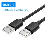 Câble d'extension USB 3.0 vers USB 3.0 mâle vers mâle,rallonge USB 2.0,transmission rapide des données pour les religions du disque dur - Type USB 2.0 Black-0.5m