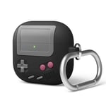 elago AW5 Compatible with AirPods 4 Case Cover (2024) - Compatible with AirPods 4th Generation Case, Classic Retro Handheld Game Console Design Case, Carabiner Included (Black)