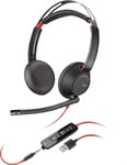 POLY Blackwire 5220 Stereo USB-A Headset (Bulk) Kabel Huvudband Kontor/callcenter USB Type-A Svart