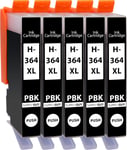 SupplyGuy 5 Cartouches d'impression compatibles avec HP 364 Photo Noir - pour HP364 364xl modèle CB322EE (Pas de Noir, Convient Seulement aux imprimantes 5 Couleurs !)