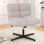 Costway - Fauteuil de Salon en Tissu Bouclette, Chaise Coiffeuse à Pieds Croisés Métal, Hauteur Réglable, pour Salon, Chambre, Bureau, Charge 150 kg,