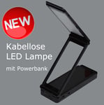 LED Lampe de Table Veilleuse avec Batterie Mobile, Powerbank 6Ah Bunker USB